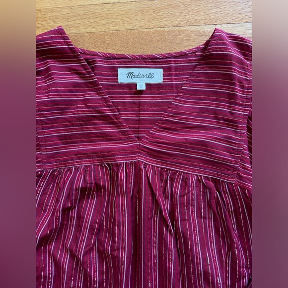 Madewell Swingy Peasant Top in Metallic Stripe - Picture 5 of 8